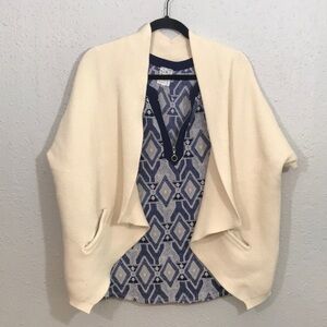 Akemi & Kin Cream Small Ribbed Dolman Sleeve Open Front Cardigan size: One Size
